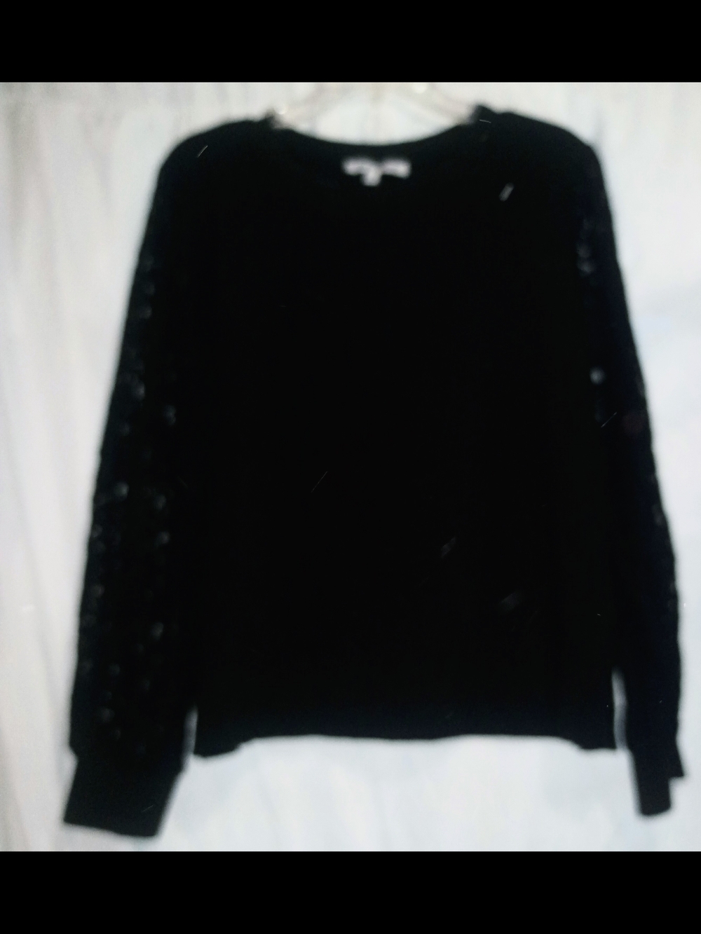 Rose & Olive Black Knit Top with Subtle Texture